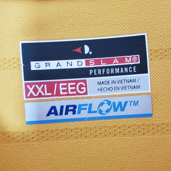 Grand Slam Performance Golf Polo Men's XXL Yellow Airflow Short Sleeve Shirt - Picture 5 of 10